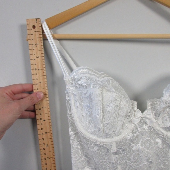 Victorias Secret Vintage Gold Label Bustier Corset 36C White Lingerie Bridal 134 - Picture 9 of 14